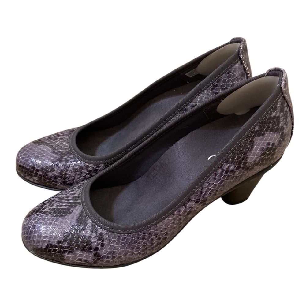 Vionic Gray Snakeskin Career Mabrey Orthaheel Heel 6